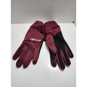 NEW Timberland Touchscreen Gloves Women's Size SM Small Maroon Black NWT